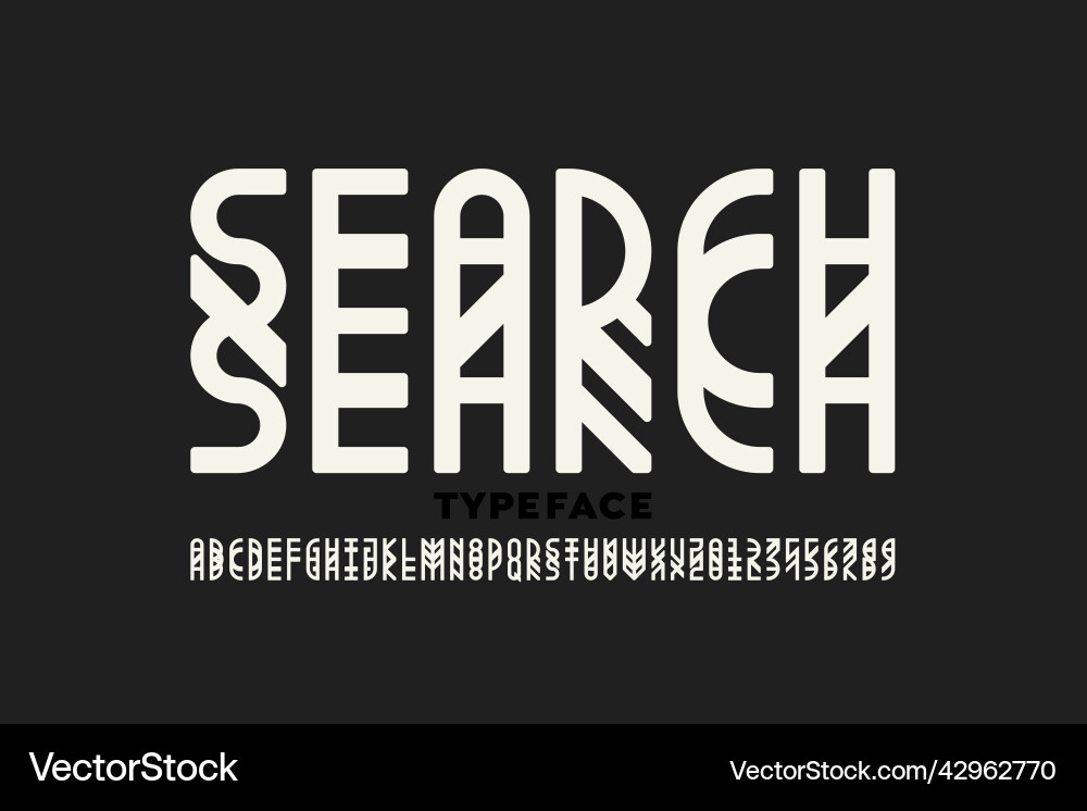 Experimental style font design Experimental style font design vector image