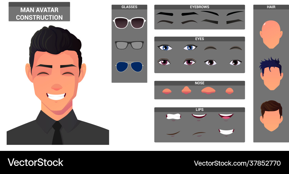 Face Creation & Character Builder Set vector image