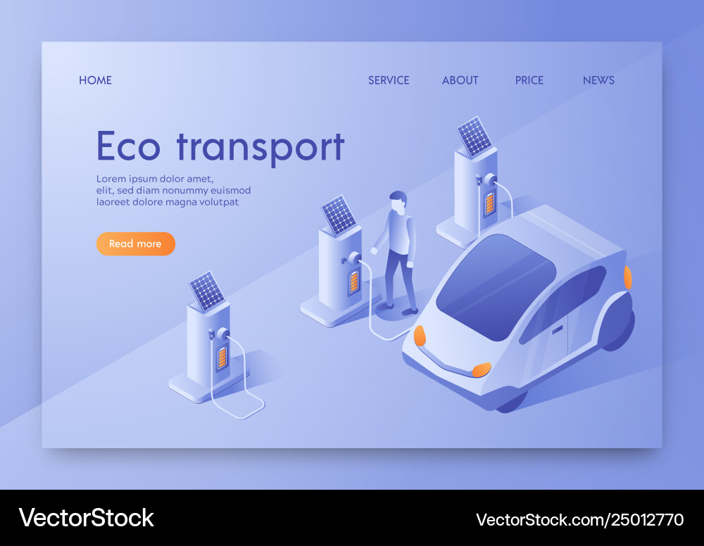 Ist geschrieben eco transport isometric flat banner Ist geschrieben eco transport isometric flat banner vektorbild