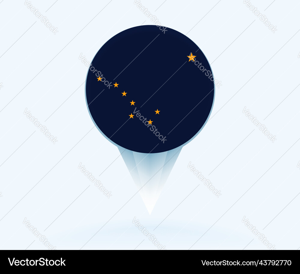 Map pointer with flag of alaska Vector Image