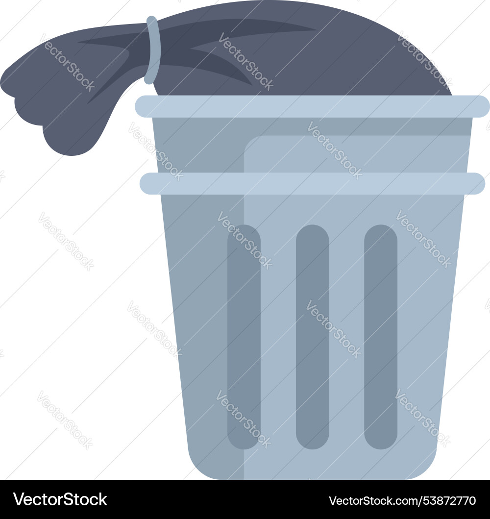 Overflowing trash can with garbage bag on top Overflowing trash can with garbage bag on top vector image