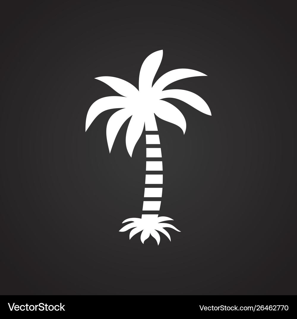 Palm tree icon on background for graphic and web vector image