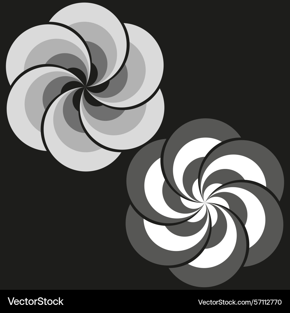 Rotating flower swirl gradient petal dynamic Rotating flower swirl gradient petal dynamic vector image
