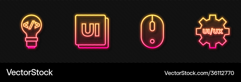 Set line computer mouse front end development ui Set line computer mouse front end development ui vector image