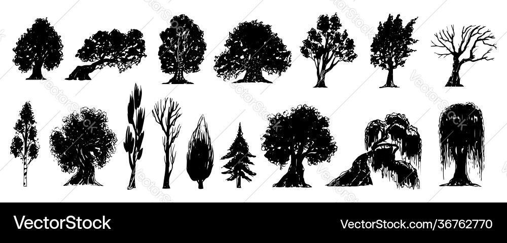 Tree set Vector Image