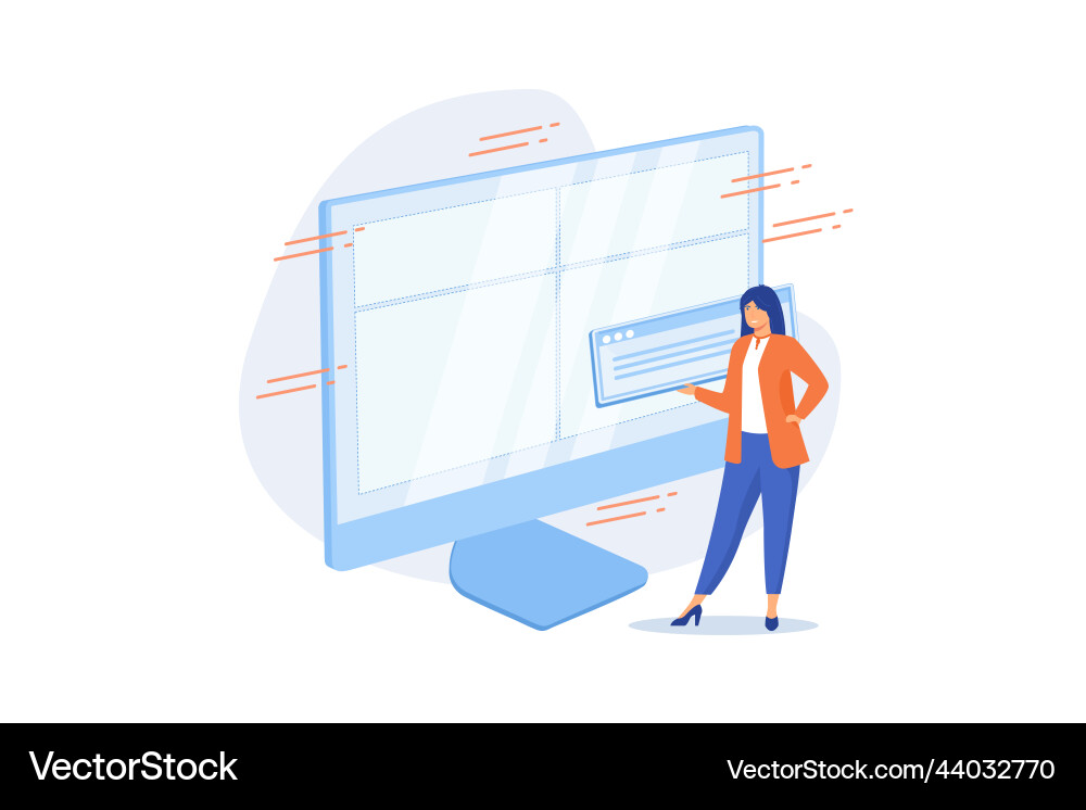 Web design and content creating landing page Vector Image