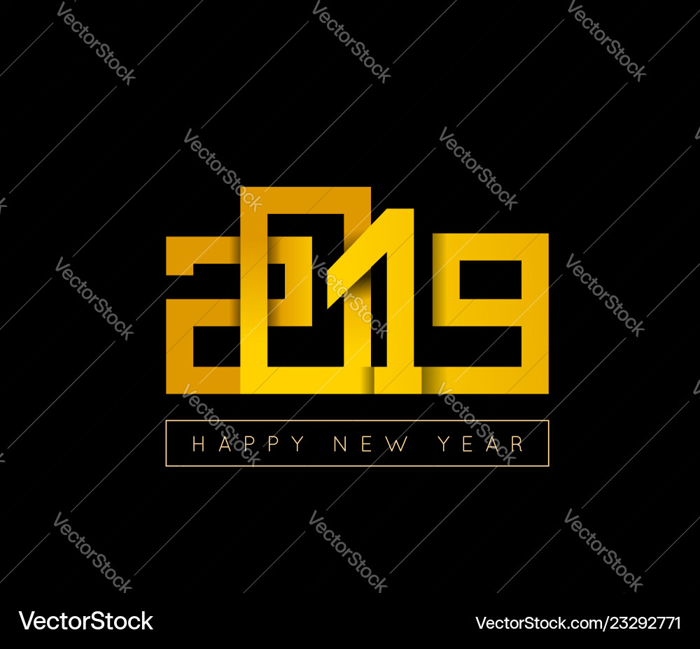 2019 happy new year congratulation origami paper 2019 happy new year congratulation origami paper vector image