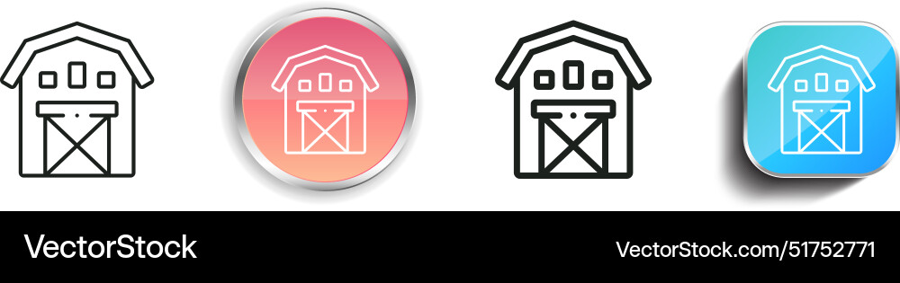 Barn icon thin linear regular and button style vector image