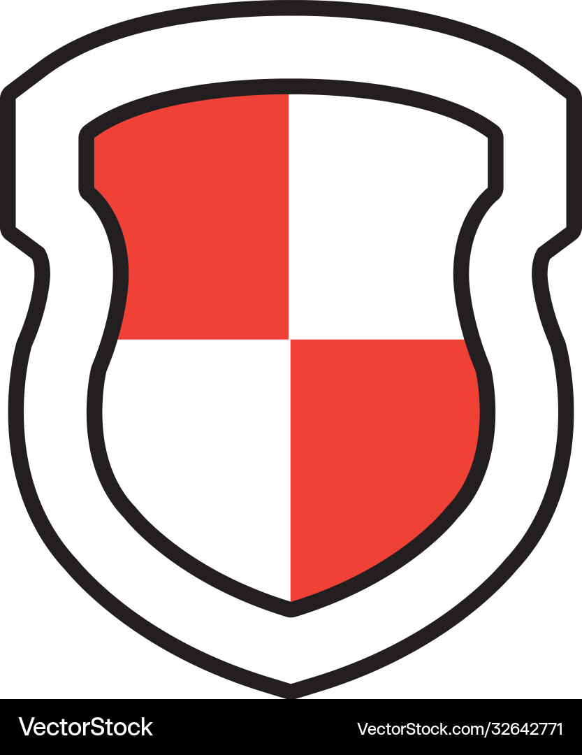 Checked shield icon half line color style Checked shield icon half line color style vector image