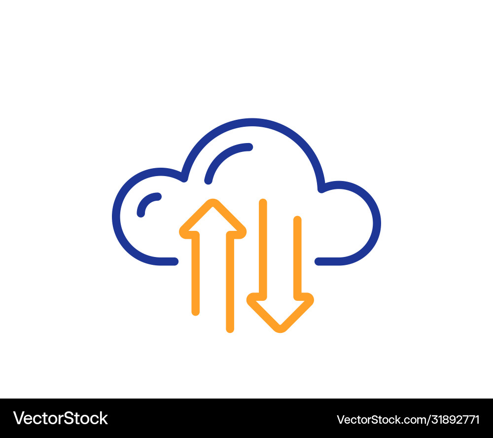 Cloud Computing Sync-Line-Icon Internet-Daten Cloud Computing Sync-Line-Icon Internet-Daten vektorbild