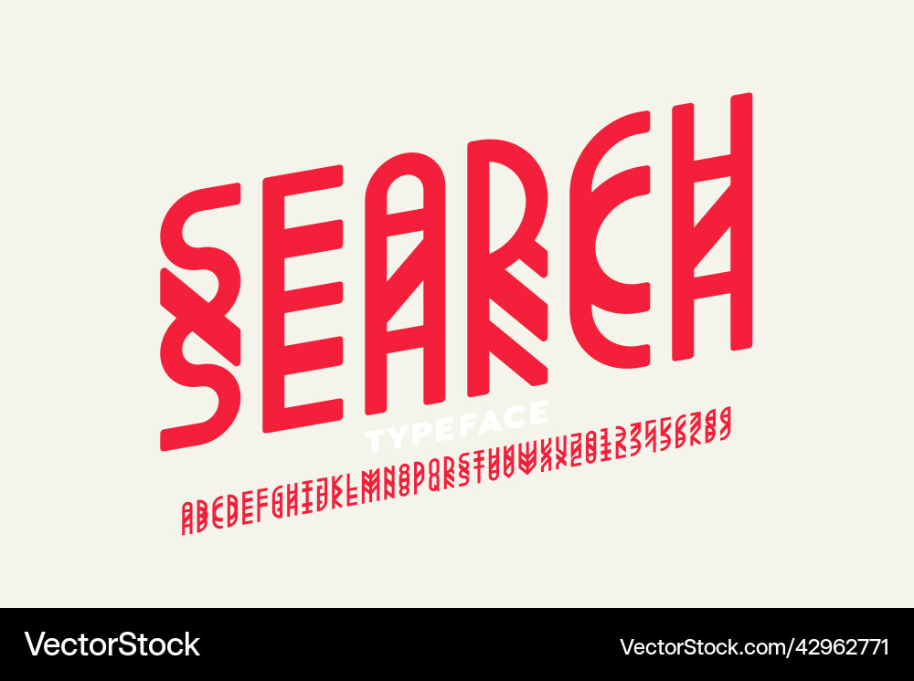 Distorted Alphabet Font - Experimental Style vector image