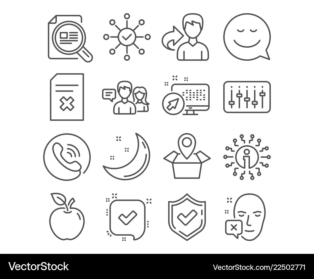 Dj controller delete file and check article icons Dj controller delete file and check article icons vector image