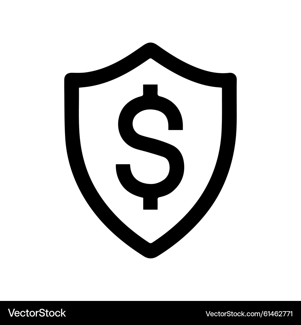 Financial Shield Icon - Security – Royalty-Free Vector | VectorStock