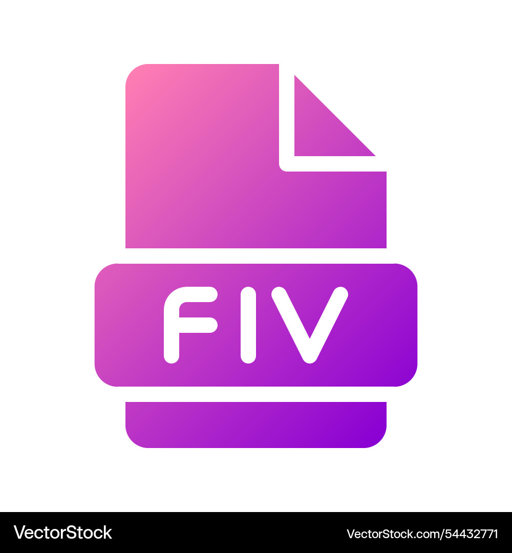 Flv video file symbol icon with sleek gradient Flv video file symbol icon with sleek gradient vector image