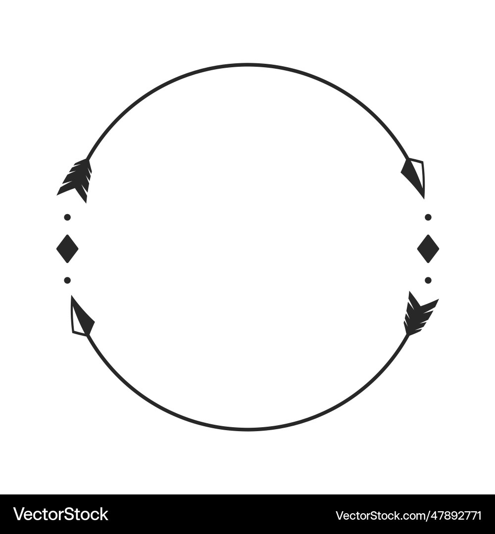 Hipster circle arrow frame arrows in boho style Vector Image