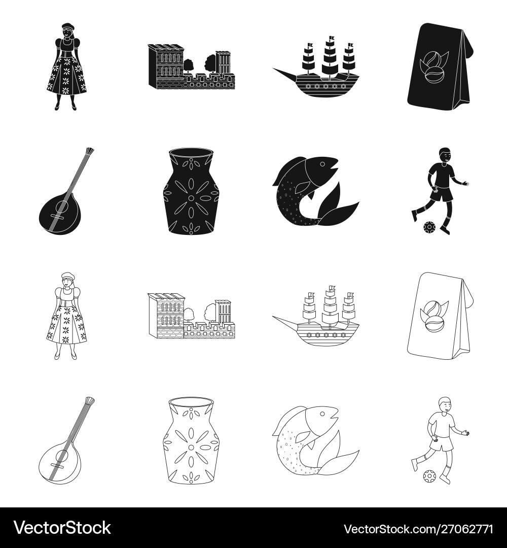 Isolated object and historic icon set Isolated object and historic icon set vector image