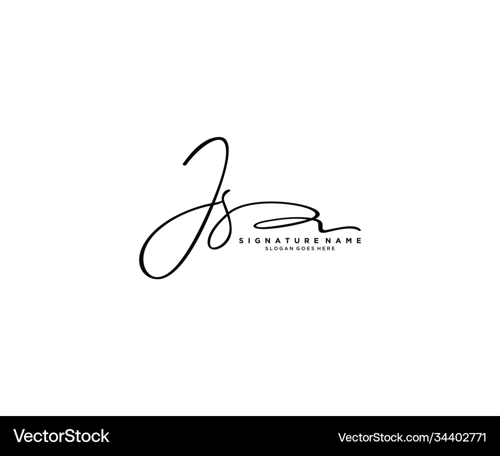 JS Signature Logo Template vector image