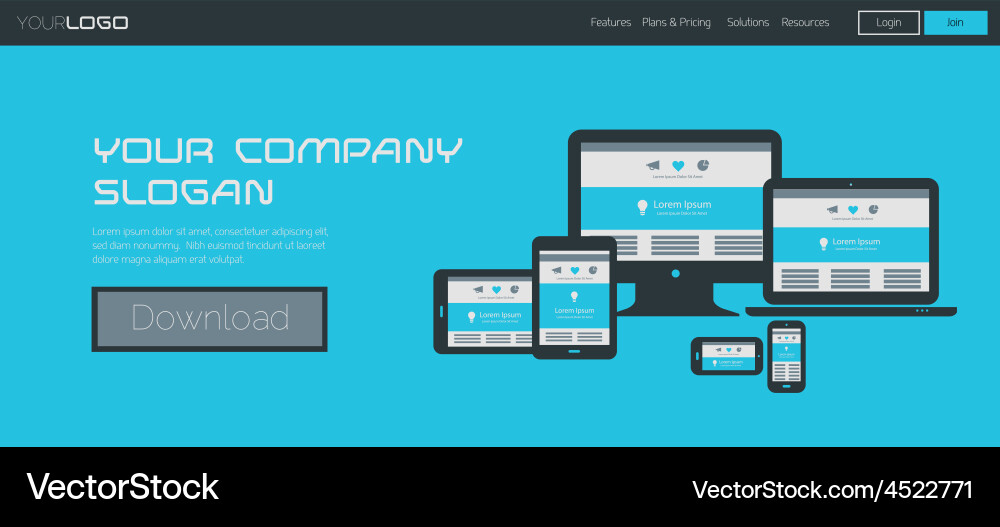Modern Website Header Template vector image
