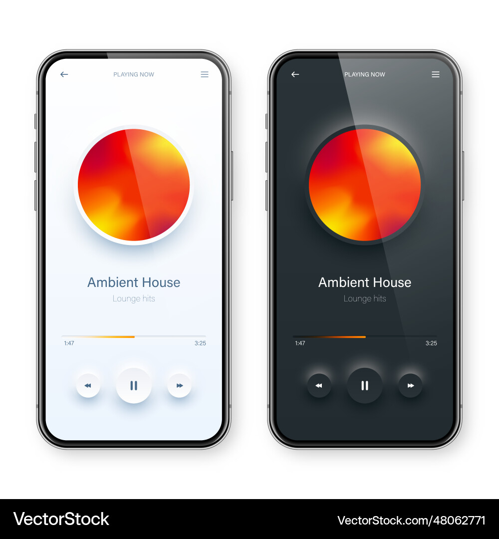 Online audio player user interface smartphone app Vector Image