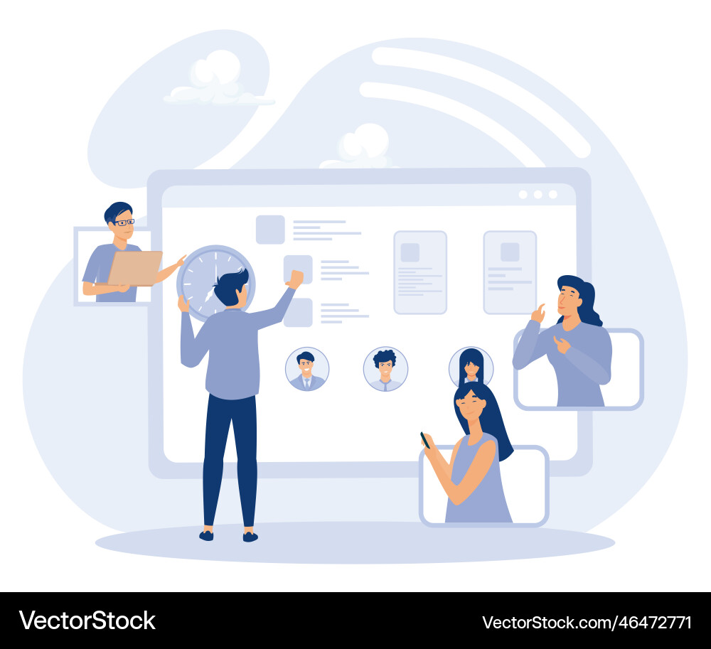 Project implementation concept business analysis Vector Image