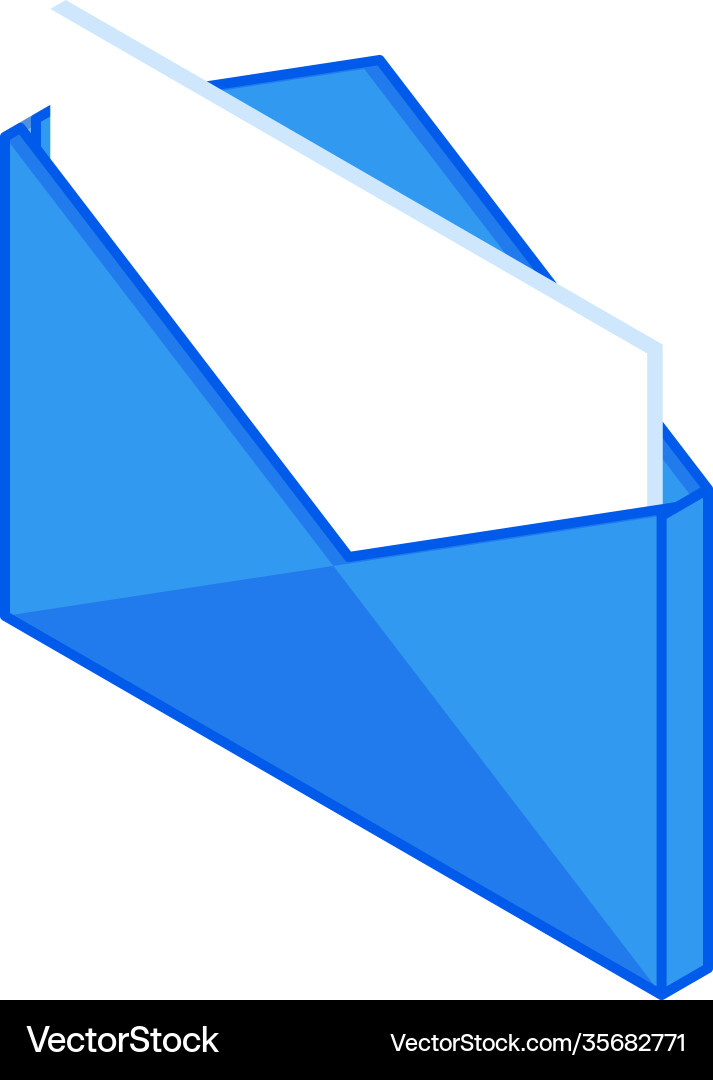 Read message isometric icon an open blue envelope Vector Image