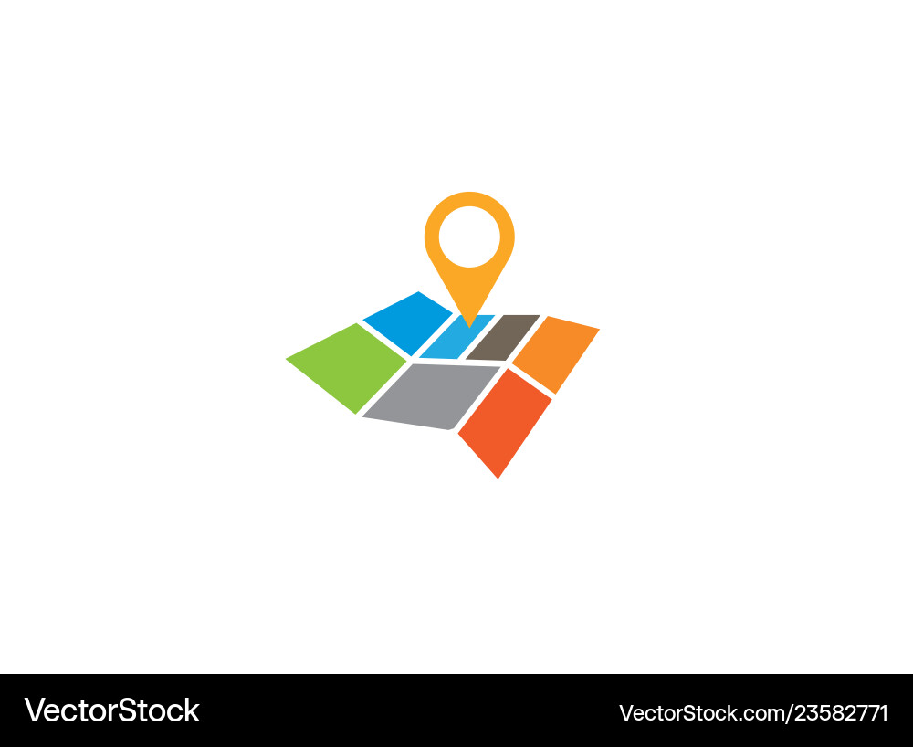 Road Map Pin Icon with Pointer vector image