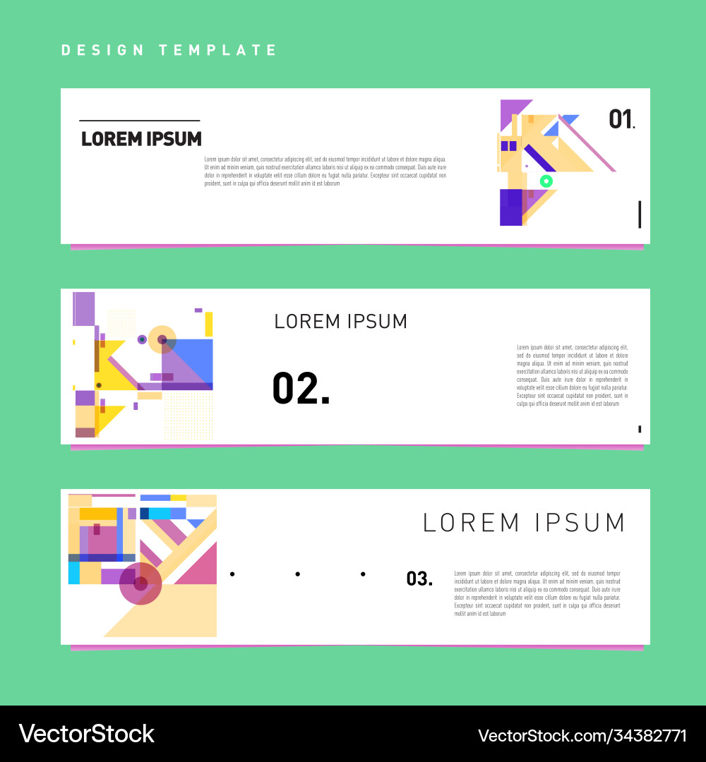 Set abstract banner web design template retro Set abstract banner web design template retro vector image