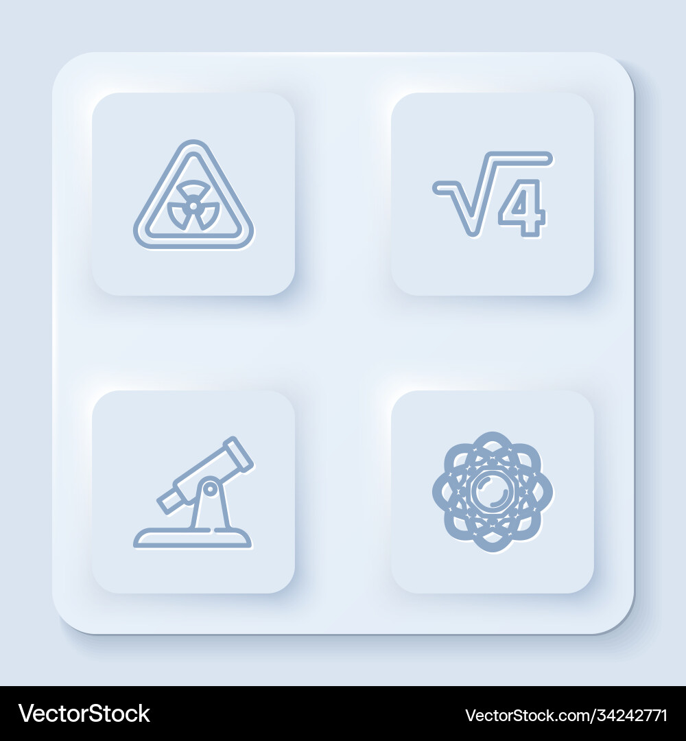 Set line triangle with radiation square root 4 Set line triangle with radiation square root 4 Vector Image