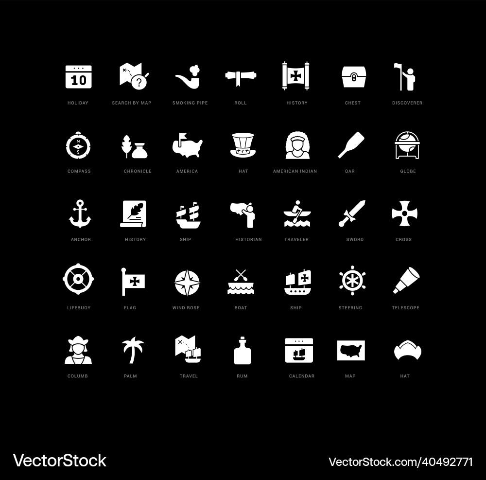 Set of simple icons columbus day Set of simple icons columbus day vector image
