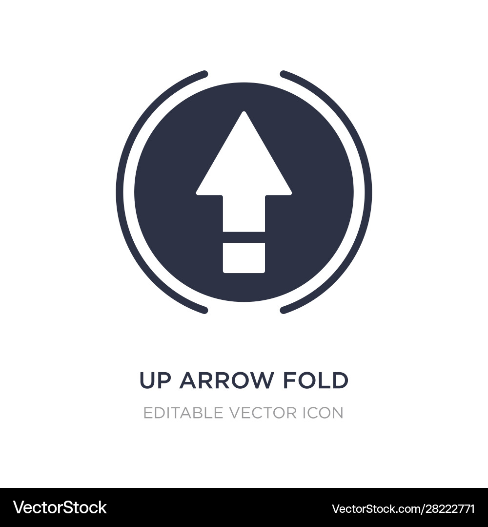 Up arrow fold button icon on white background vector image