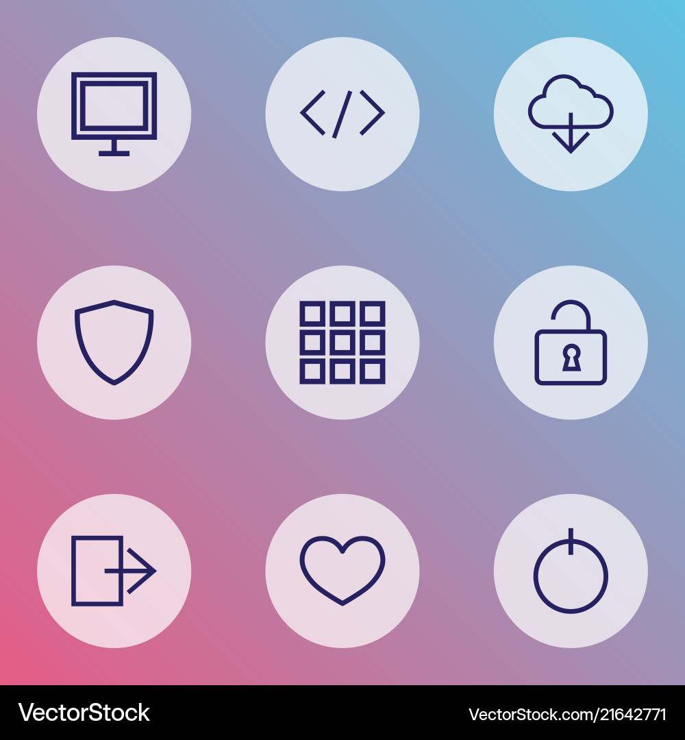 User icons line style set with application exit User icons line style set with application exit vector image
