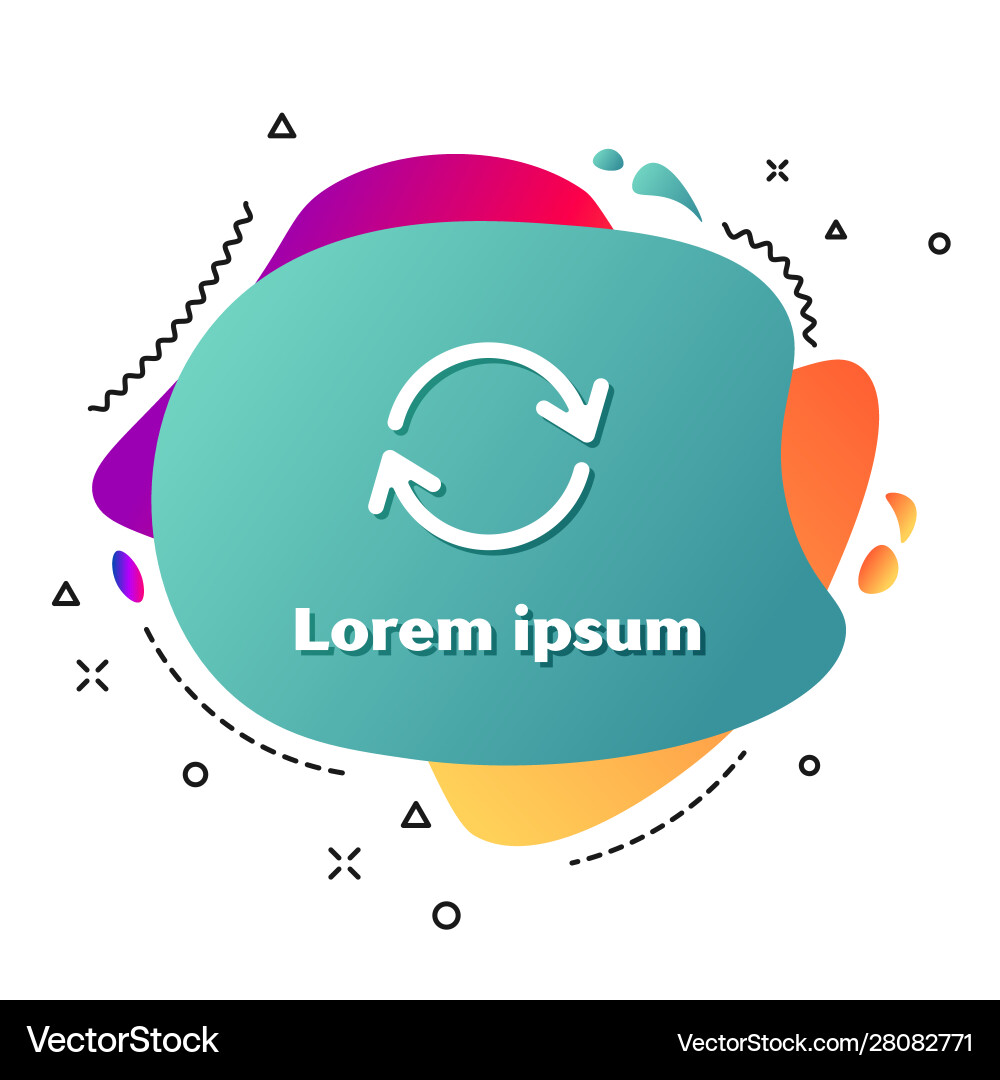White refresh icon isolated on background vector image