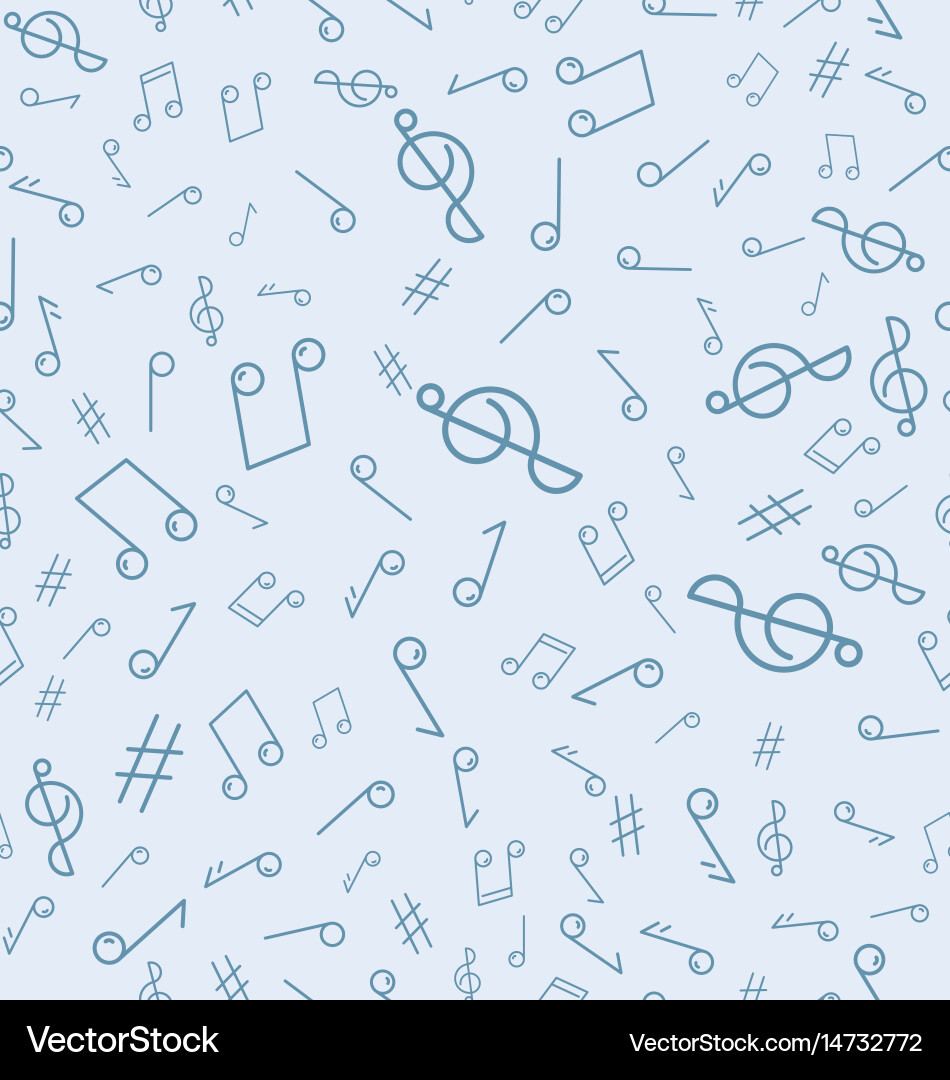 Abstract seamless pattern with music notes vector image