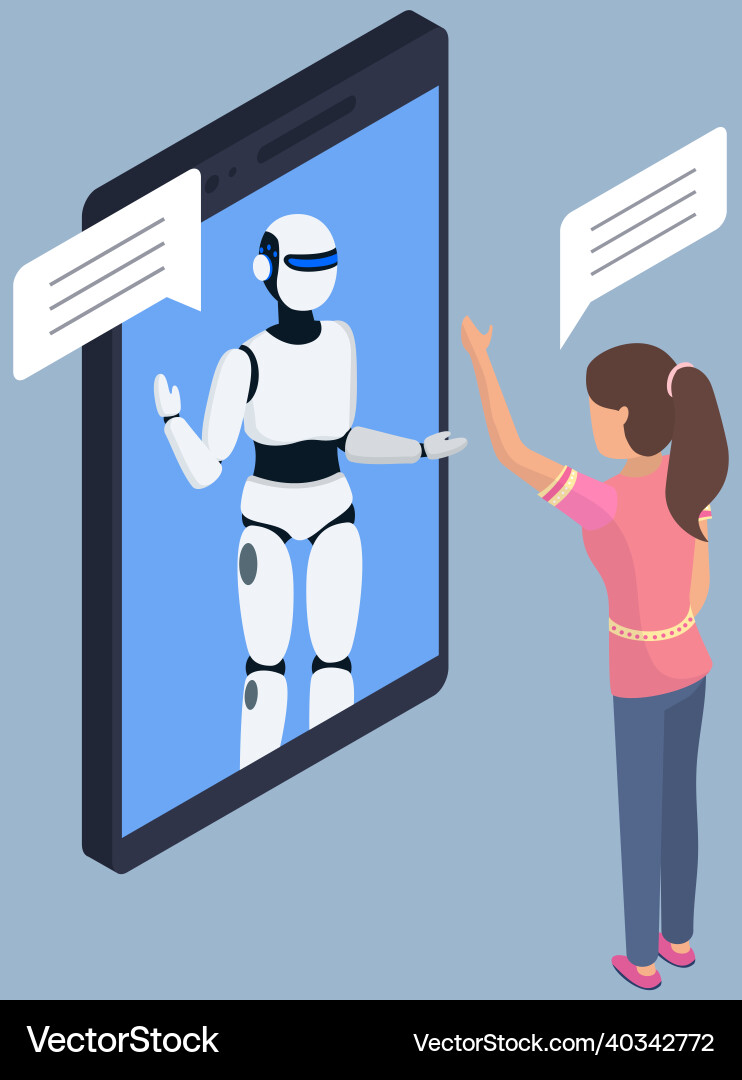 Application for communicating with robot Application for communicating with robot vector image