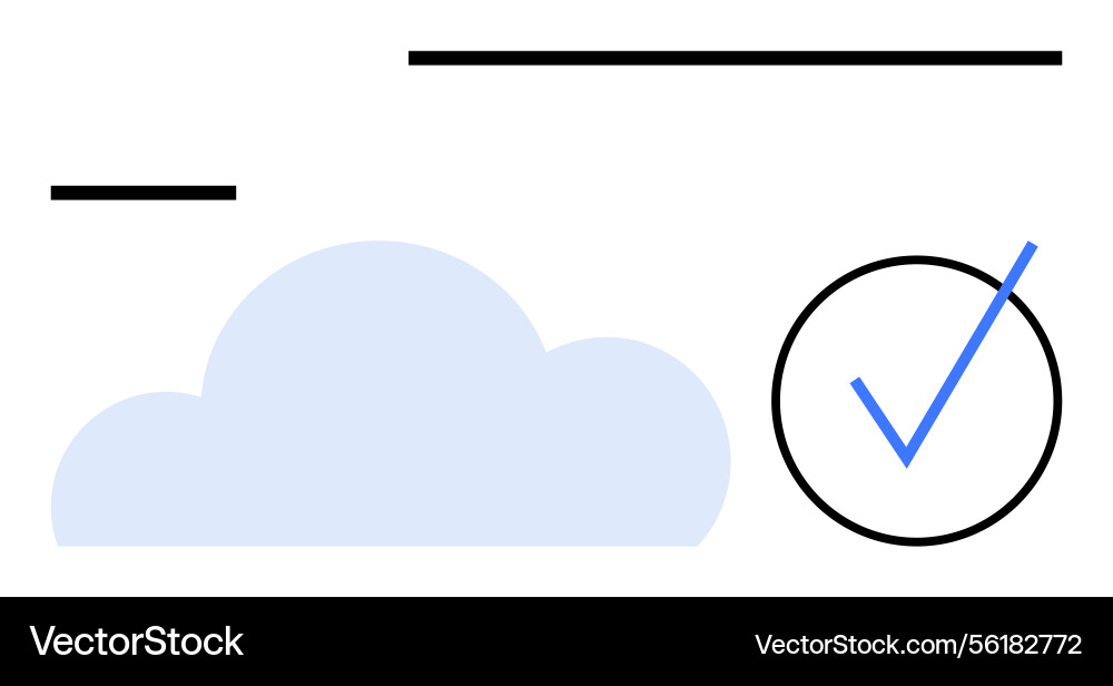 Cloud storage validation concept with a checkmark Cloud storage validation concept with a checkmark vector image