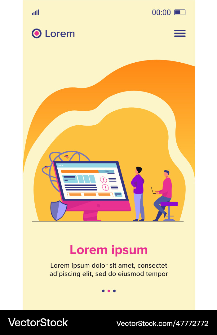 Developers testing software vector image