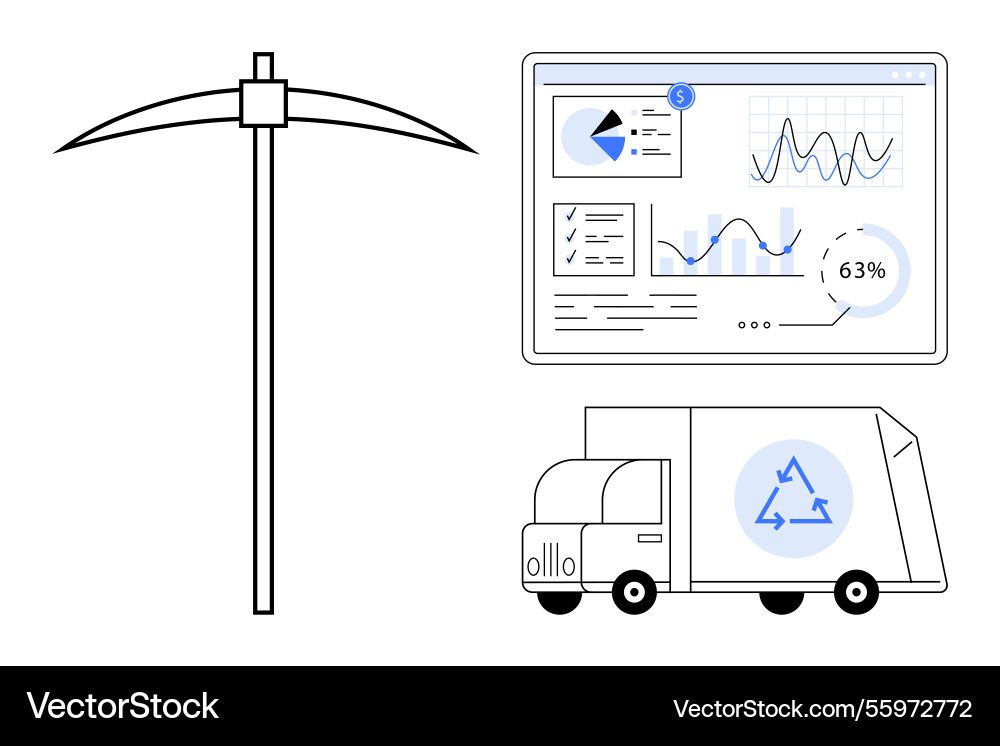Digital analytics integration in mining Digital analytics integration in mining Vector Image