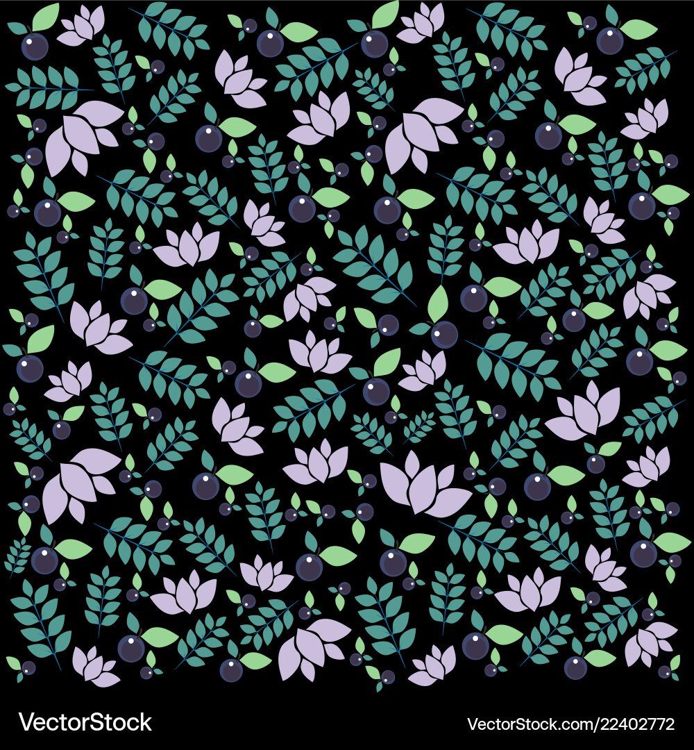 Forest pattern on dark background Vector Image