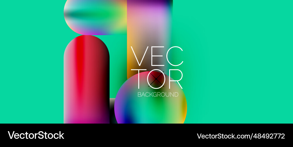 Geometric shapes fluid gradient abstract minimal Vector Image