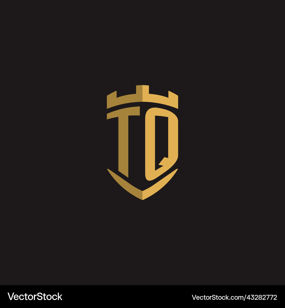 Initials tq logo monogram with shield style design Vector Image