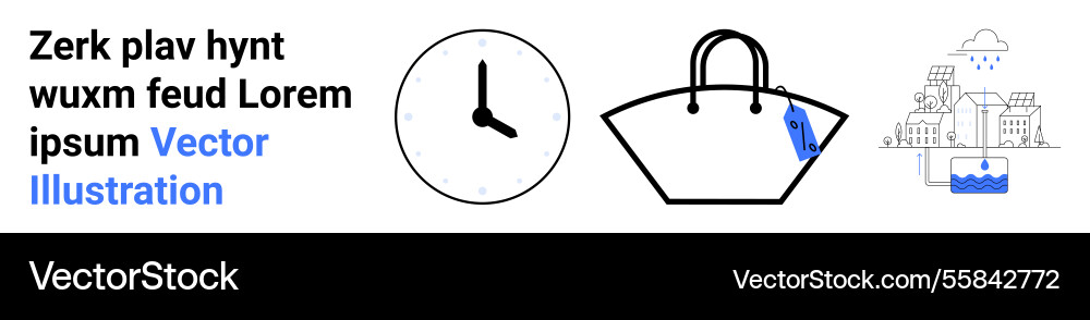 Minimalist composition featuring analog clock Minimalist composition featuring analog clock vector image