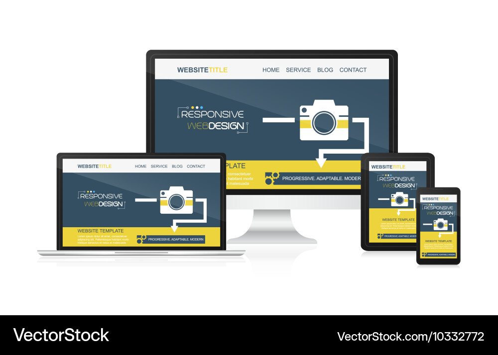Modern Web Devices - Tablet Laptop Phone Vector Image