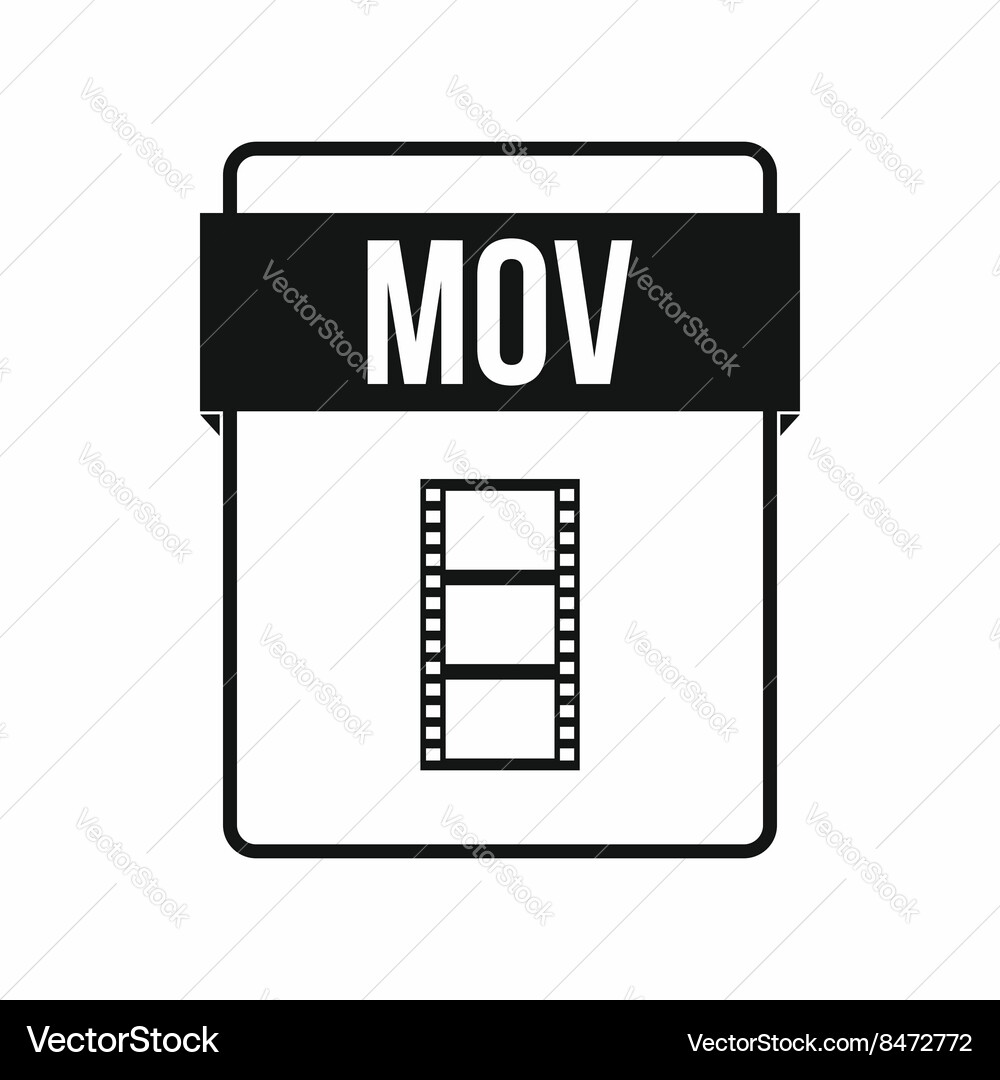 Mov file icon simple style vector image
