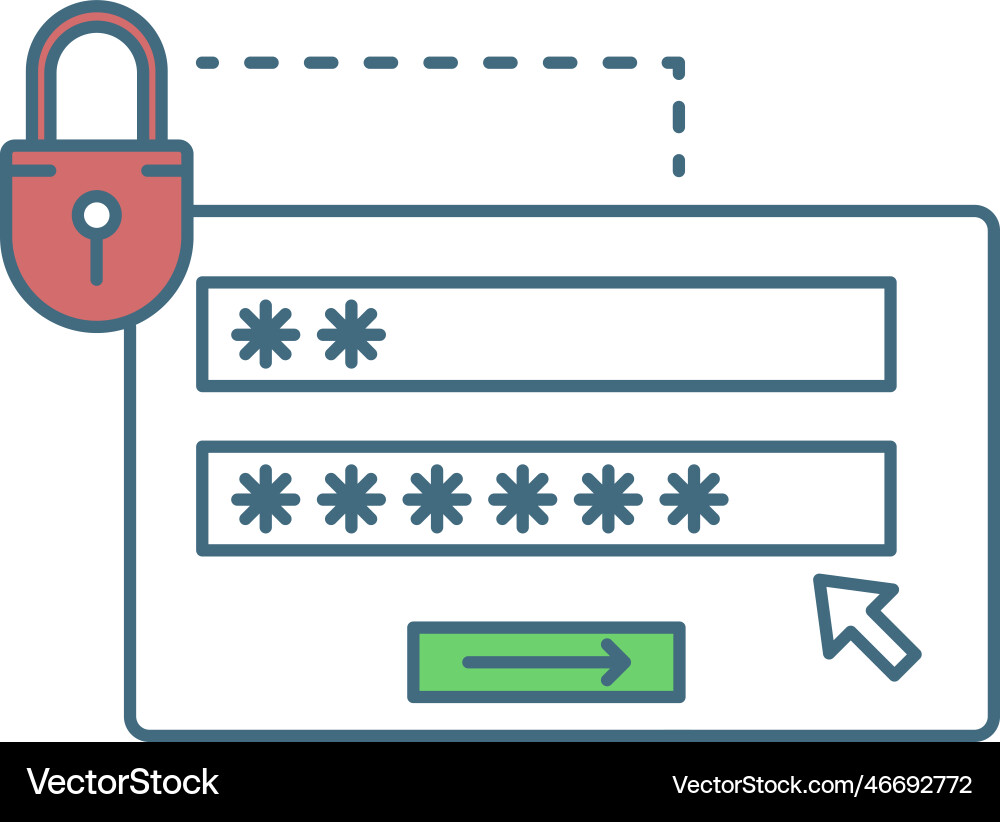 Password login icon lock web symbol vector image