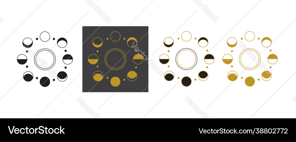 Phases moon arranged in a circle Vector Image