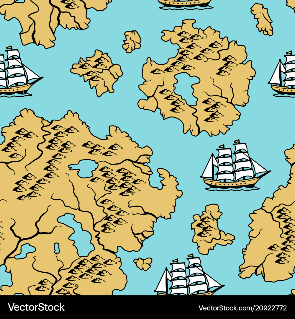 Seamless pattern with old nautical map Seamless pattern with old nautical map vector image