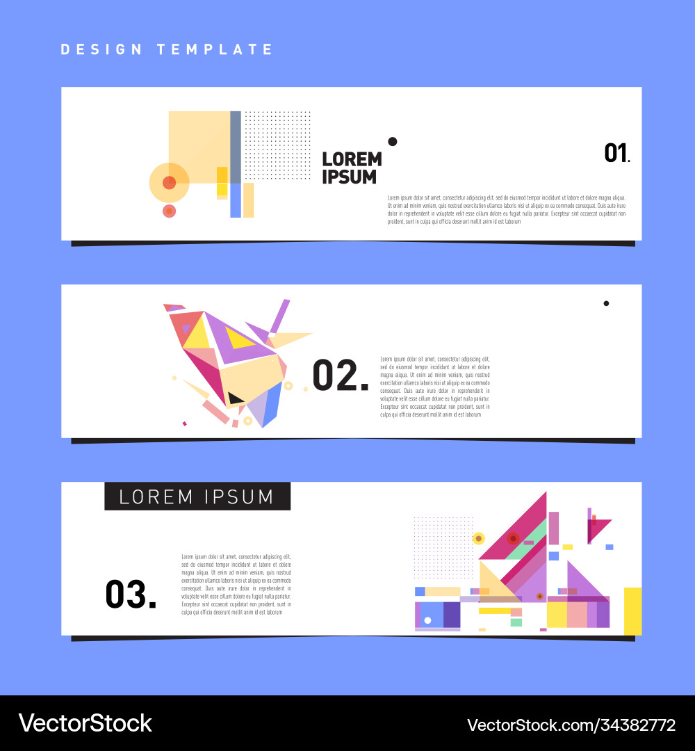 Set abstract banner web design template retro Vector Image