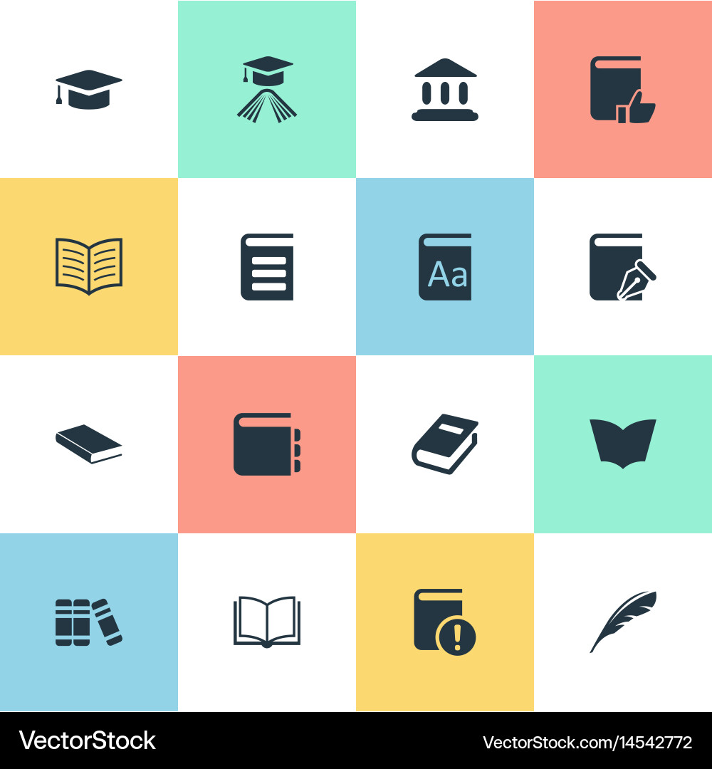 Set of simple reading icons vector image