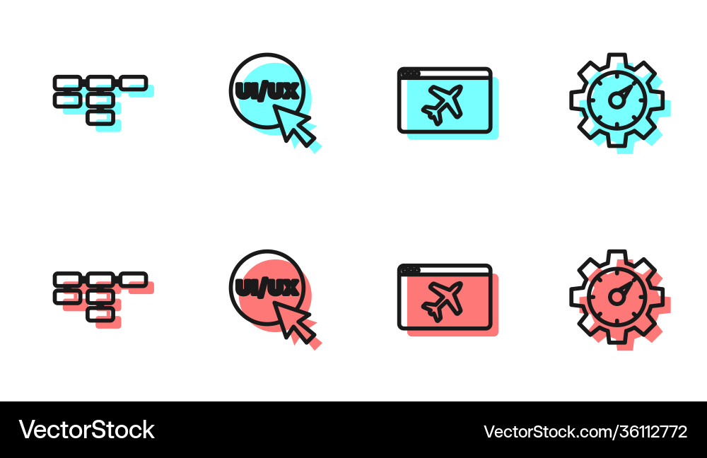 Stellen Sie die Website-Template-Seitenkarte ui oder ux Stellen Sie die Website-Template-Seitenkarte ui oder ux vektorbild