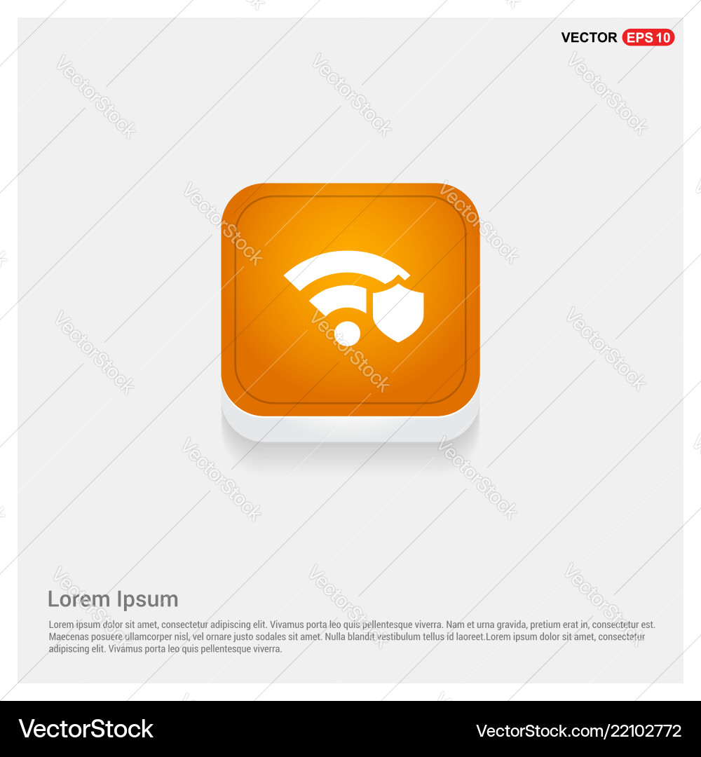 Wifi icon orange abstract web button Vector Image